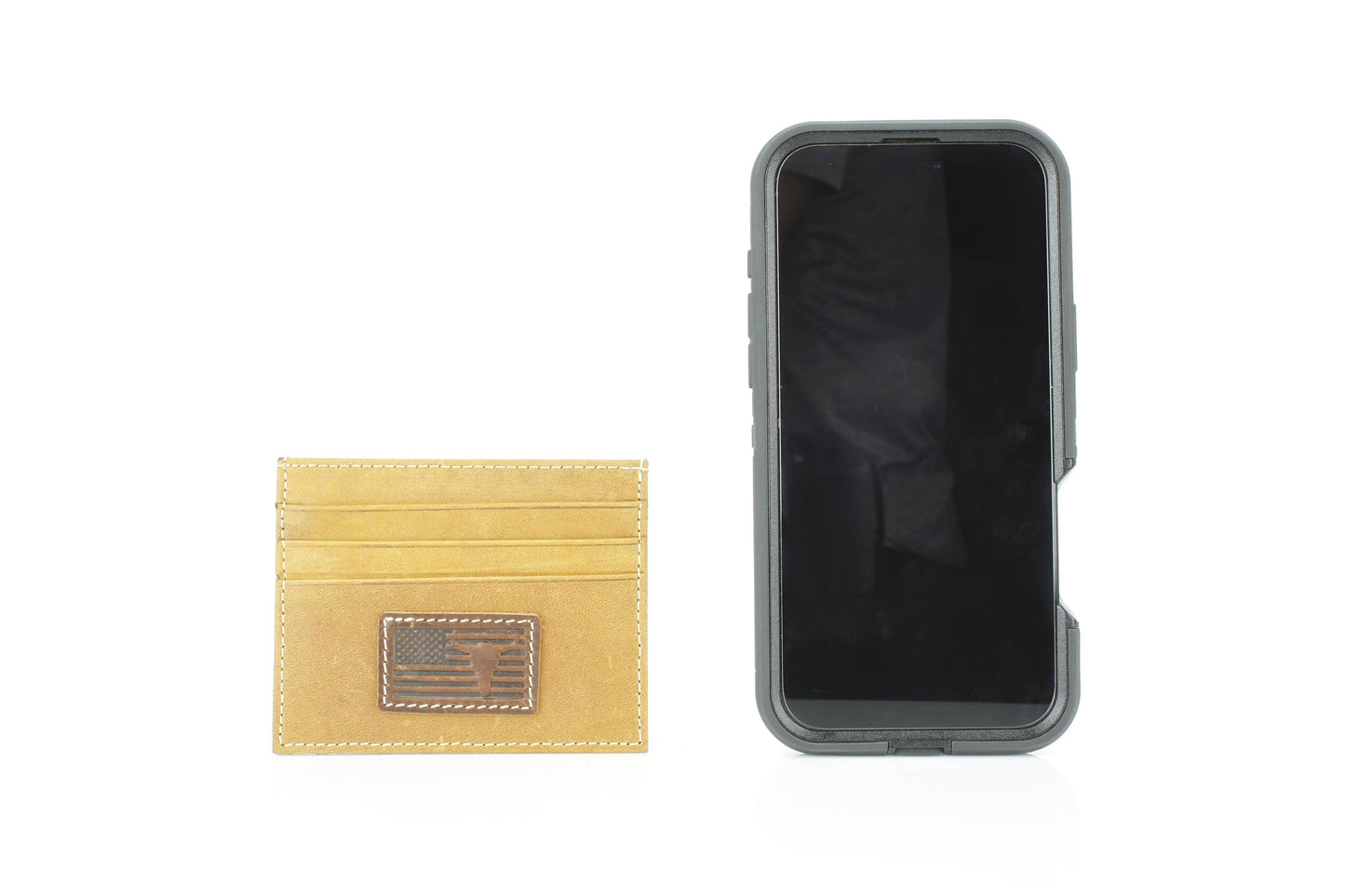 Credit Card Holder with Flag & Bison Skull