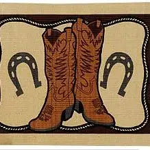 Cotton Stenciled Cowboy Boot Table Mat