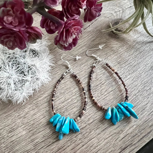 Real Turquoise Teardrop Earrings