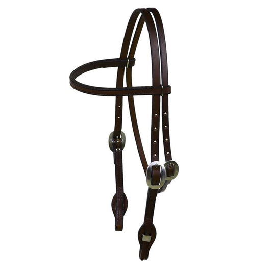 Berlin Leather Dark Oil Regular Browband Quick Change Headstall