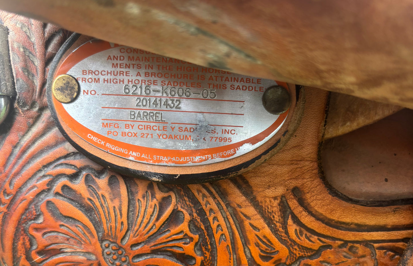 16" Circle Y High Horse Barrel Saddle