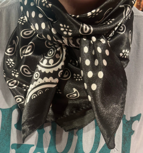 Paisley Dot Wild Rag - Black
