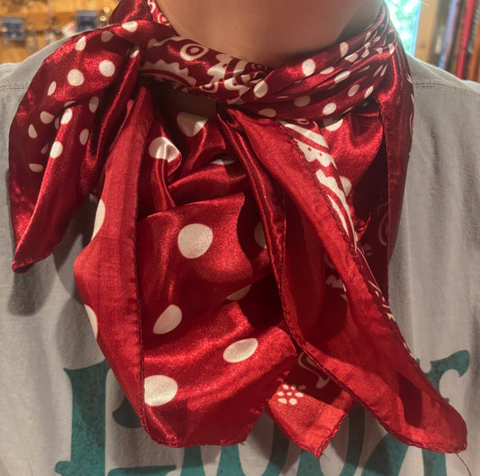 Paisley Dot Wild Rag - Red
