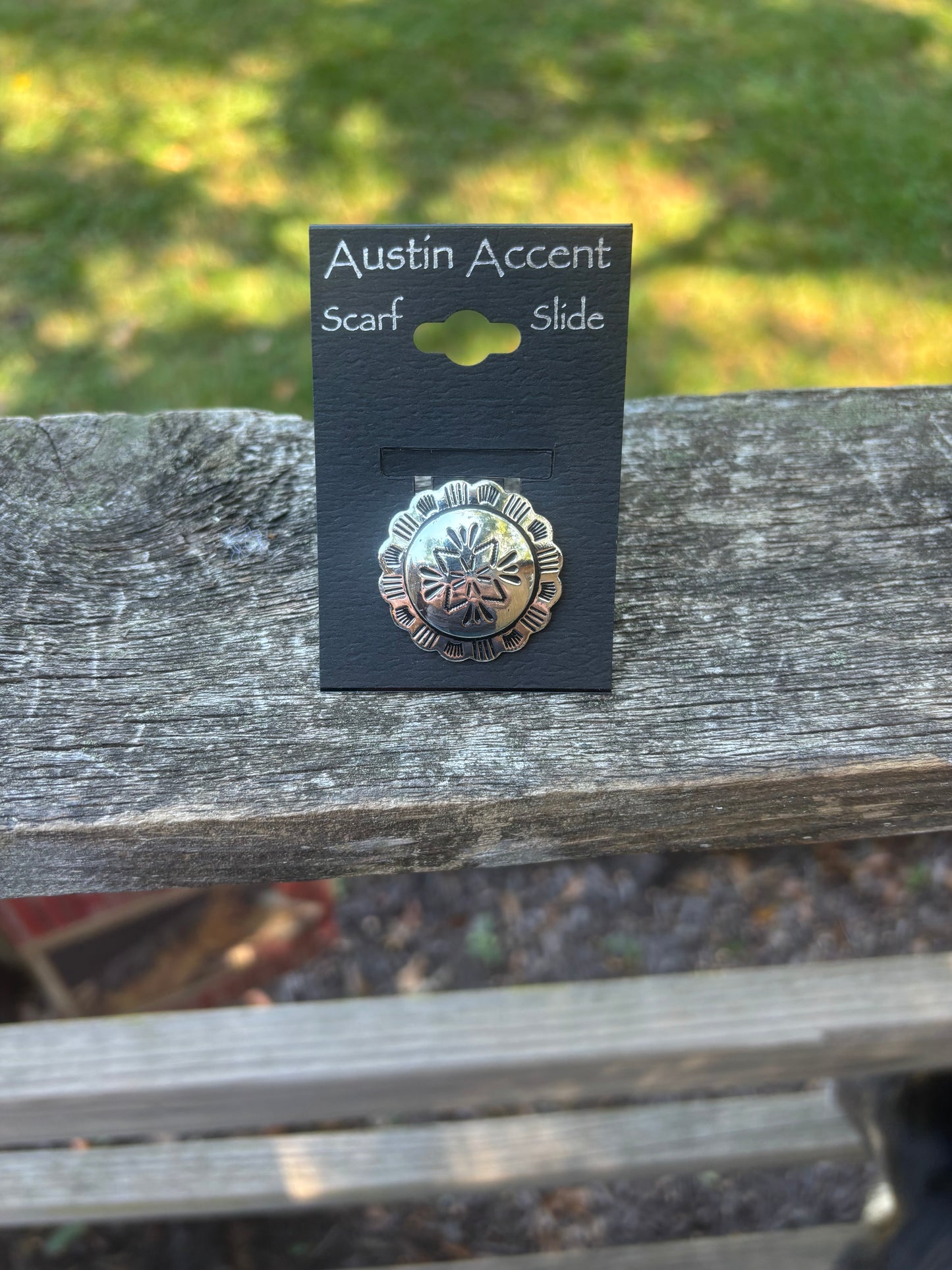 Silver/ Black Concho Scarf Slide- Austin Accent