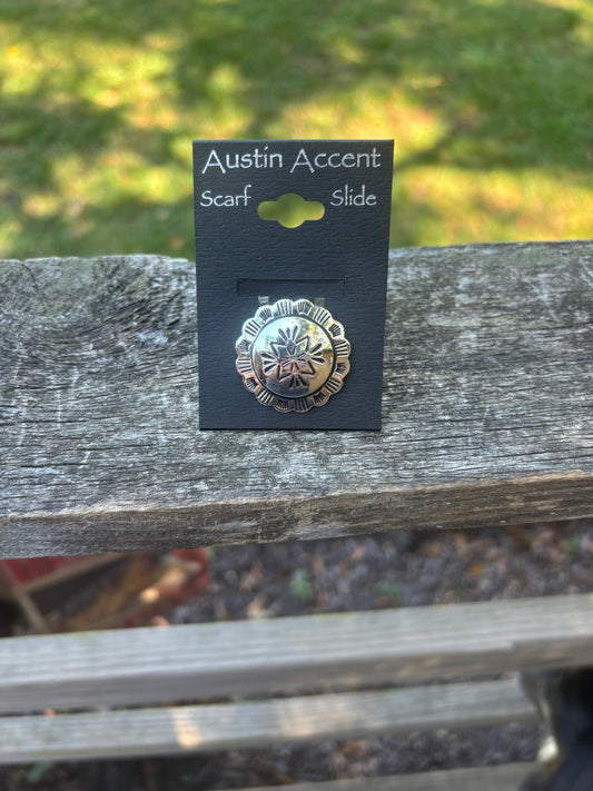 Silver/ Black Concho Scarf Slide- Austin Accent