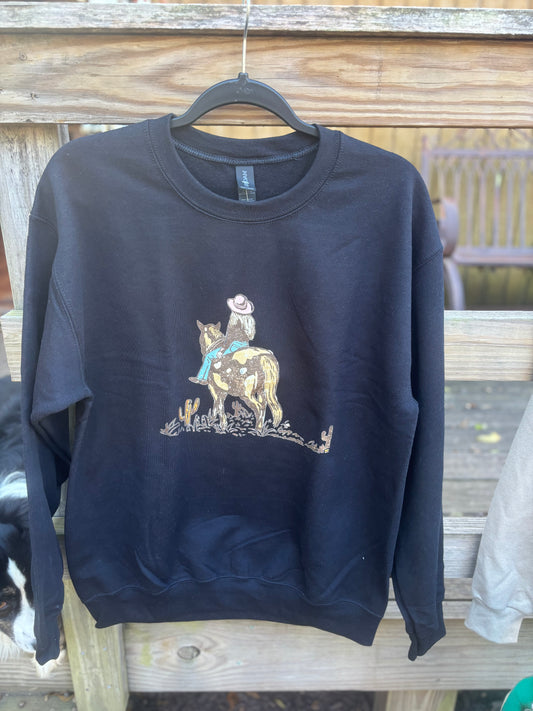 Black Western Scene Sweatshirt