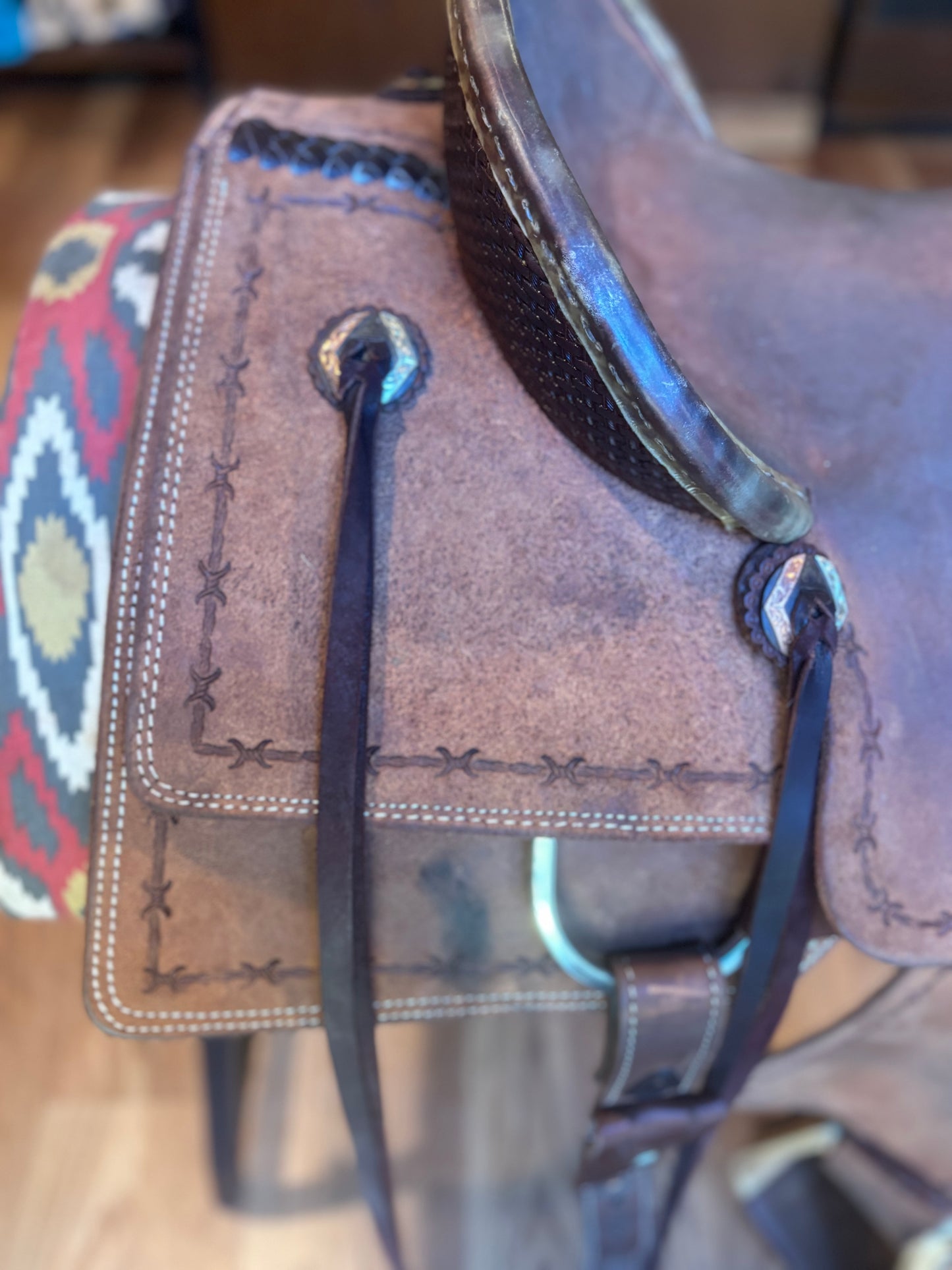 Used 15 In Circle Y Bandera  Ranch Roping Saddle