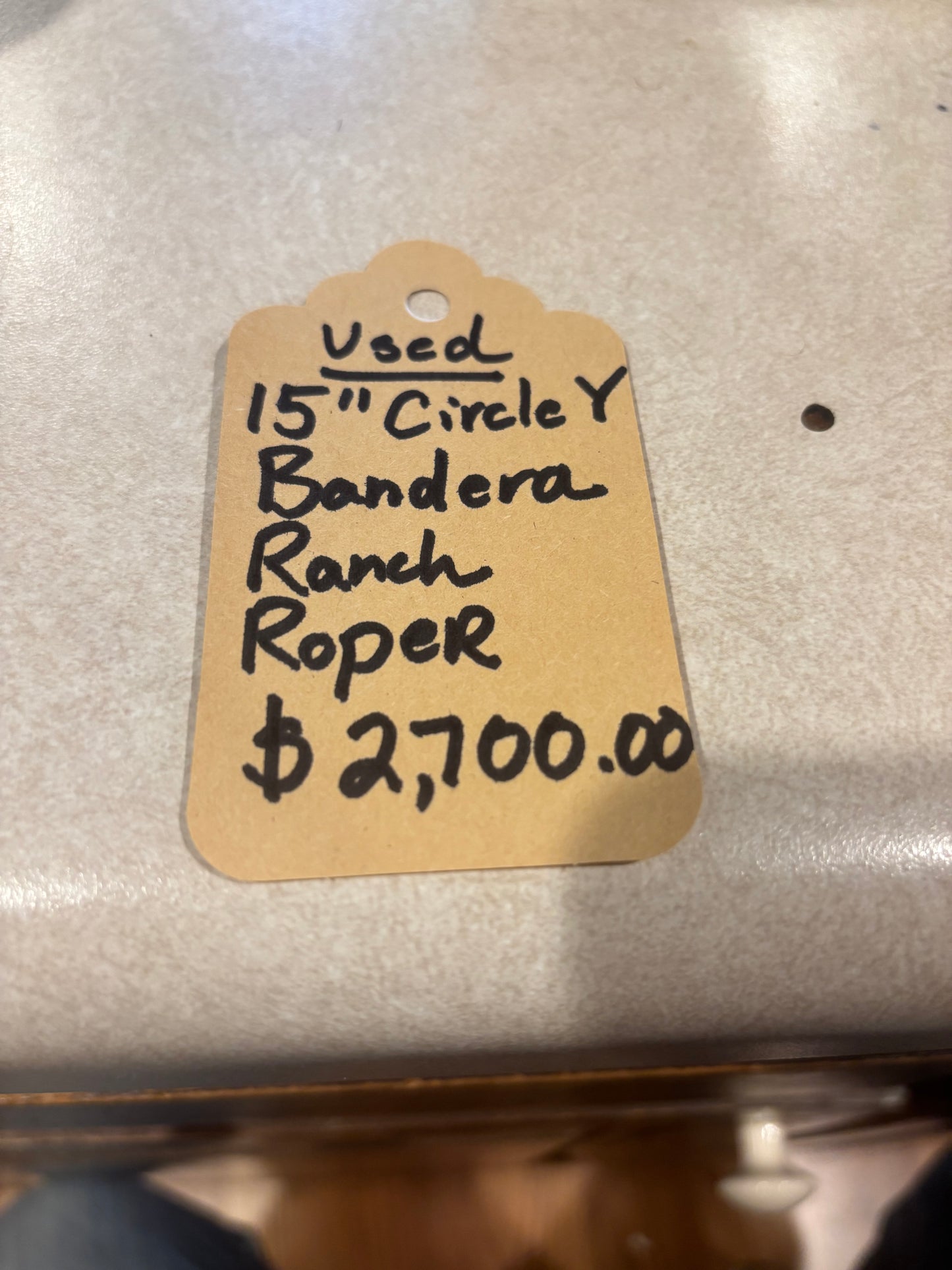 Used 15 In Circle Y Bandera  Ranch Roping Saddle