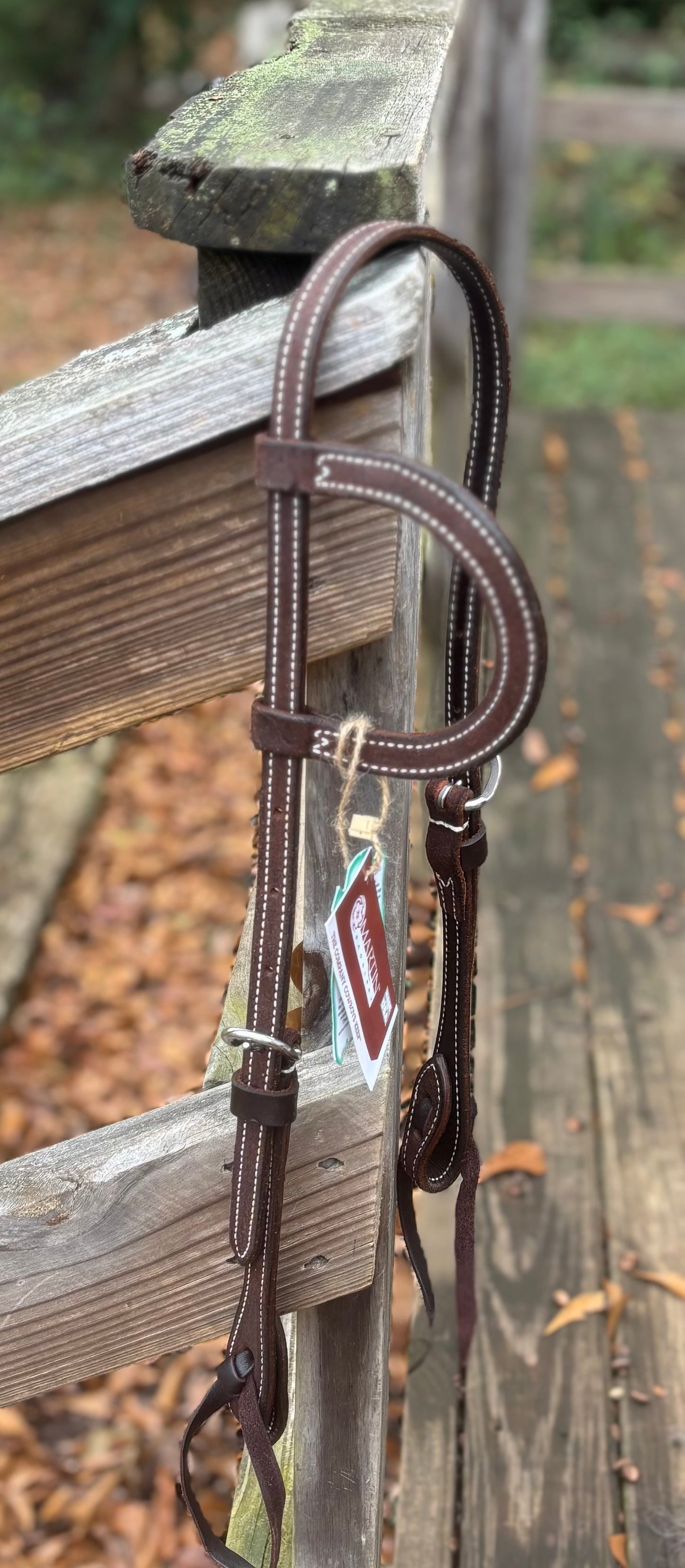 MARTIN ONE EAR HEADSTALL CHOCOLATE ROUGH OUT
