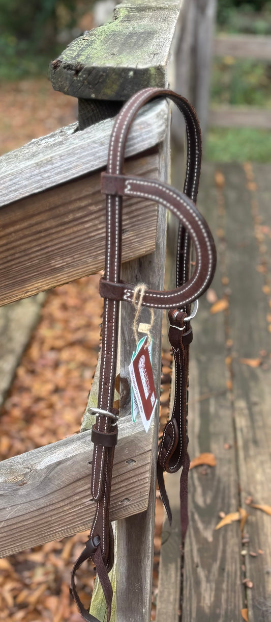 MARTIN ONE EAR HEADSTALL CHOCOLATE ROUGH OUT