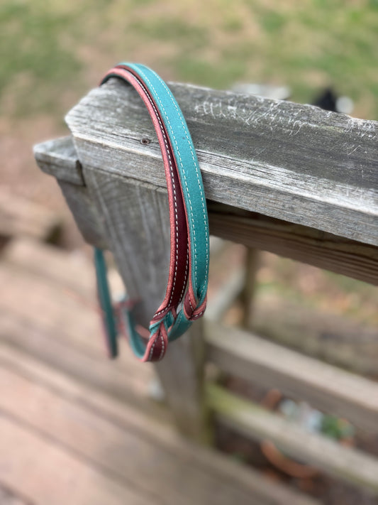 Roping Rein w/ Emerald/ Burgandy Twist by Professionals Choice