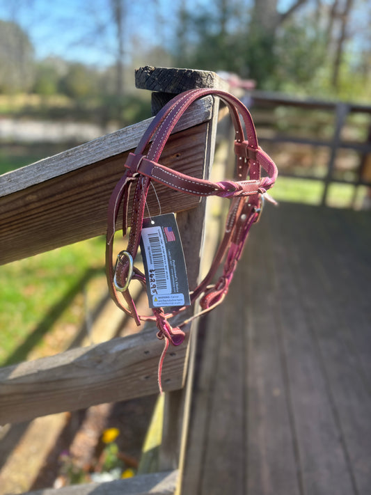 Pony Browband Headstall Twist Orchid/Burgandy