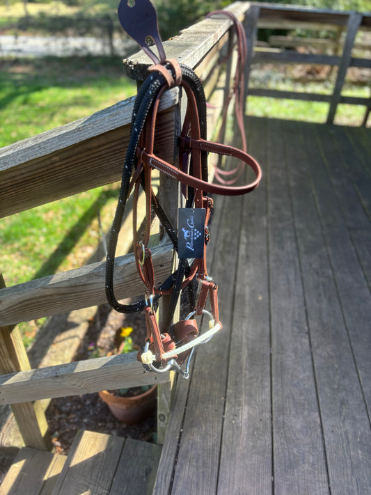 Combo Bridle Lariat /Smooth Snaffle by Professionals Choice