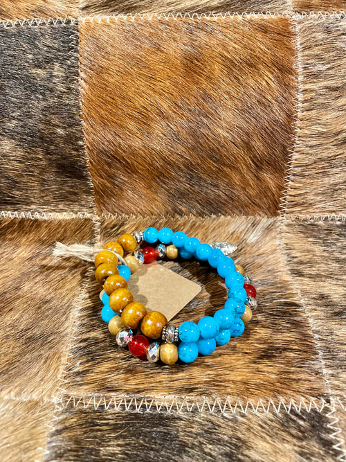 Wood Beaded Bracelet Sets