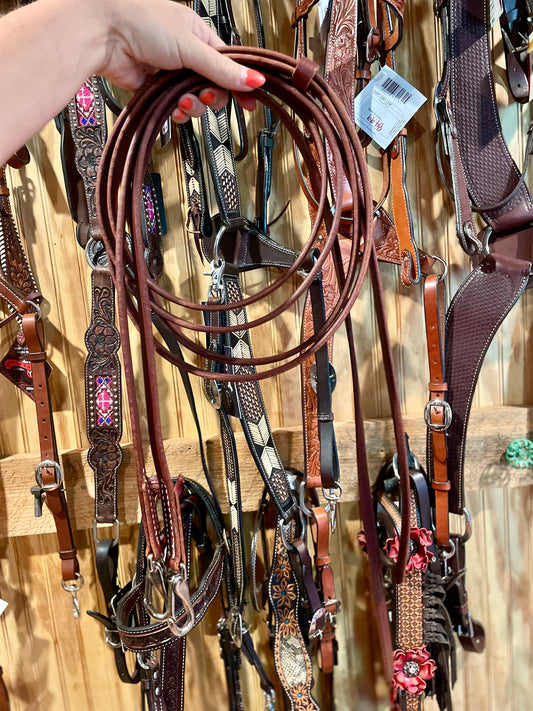 Berlin Leather Latigo Split Reins with Snaps