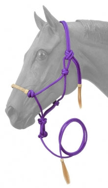 Tough-1 Rawhide Wrapped Nose Rope Halter With Lead