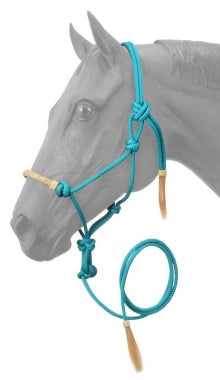 Tough-1 Rawhide Wrapped Nose Rope Halter With Lead