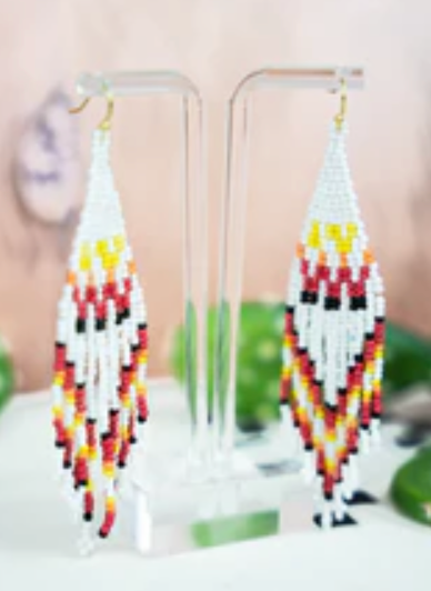 Big Horn Canyon Seed Bead Fringe Earrings