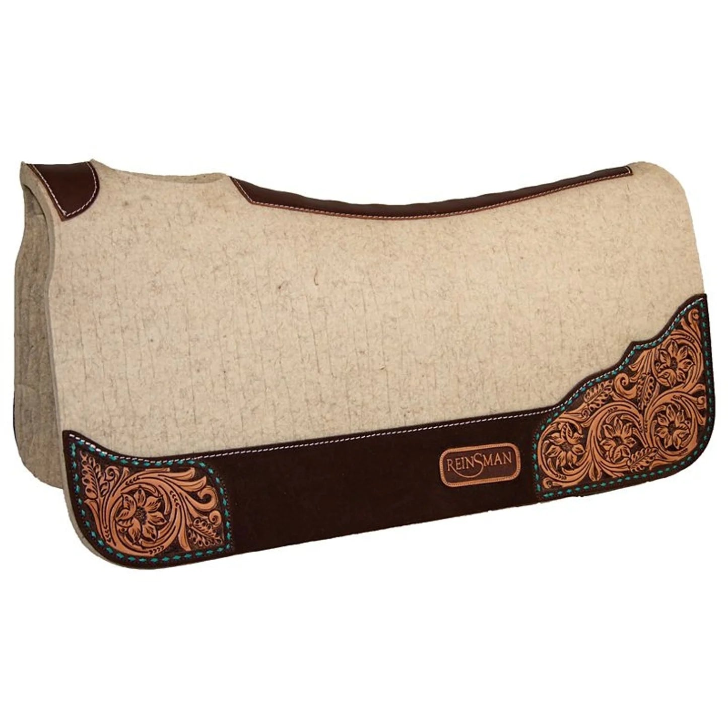 Reinsman 100 % Wool Contour Saddle Pad-Apex Arizona Turquoise