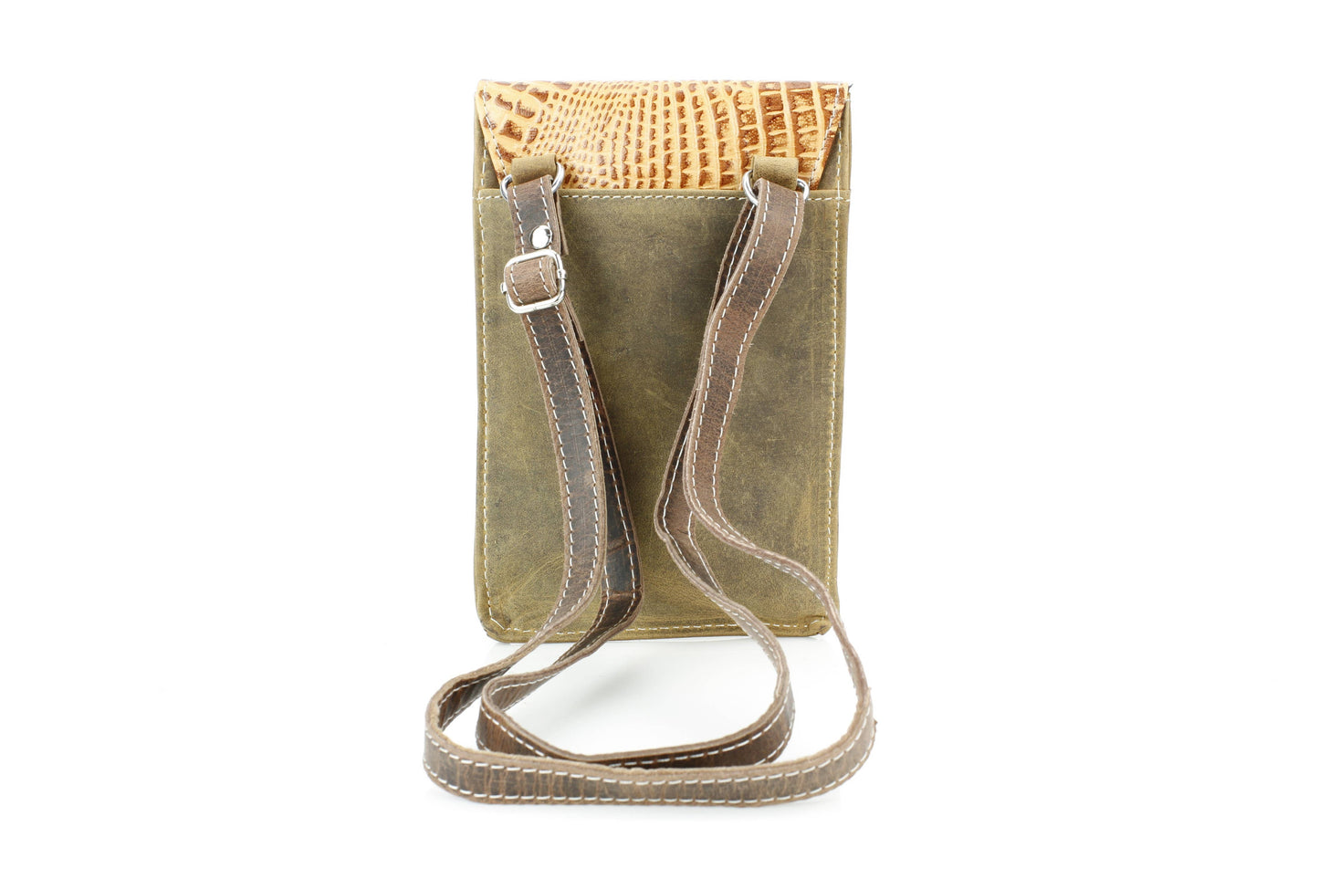 Women’s Messenger Bag with Camel Crocodile Design