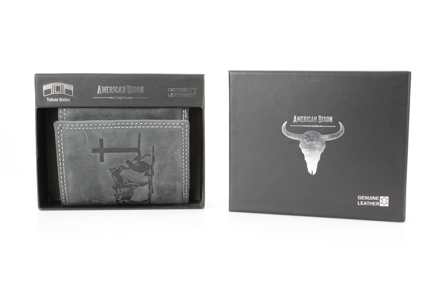 Men’s Tri-Fold Wallet with Cowboy Emboss