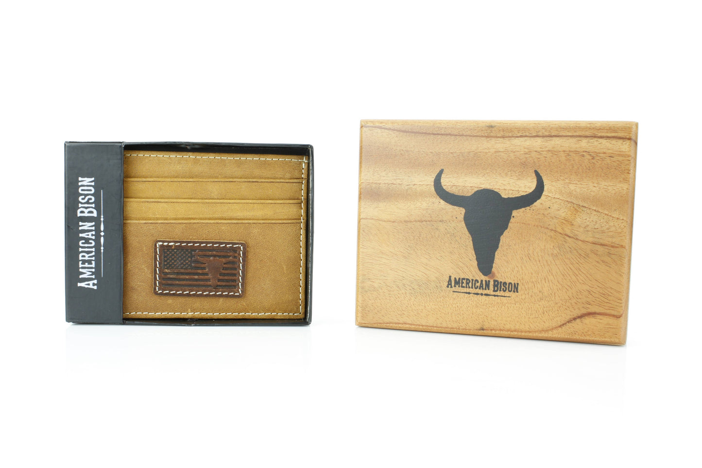 Credit Card Holder with Flag & Bison Skull