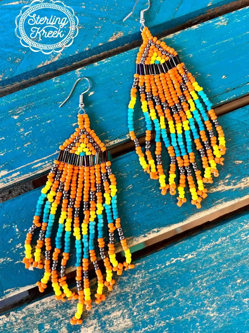 Sunset Dream Seed Bead Earrings