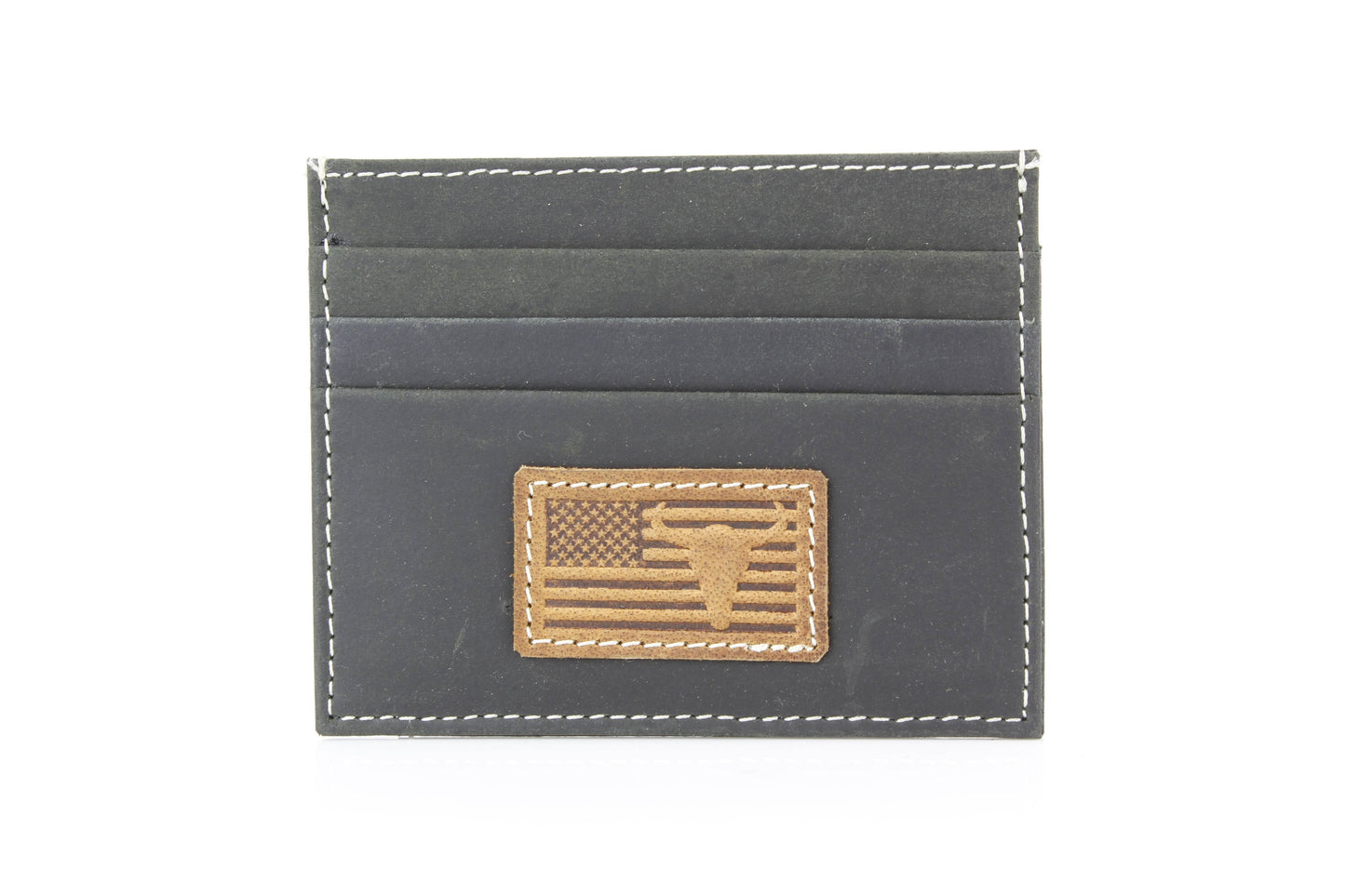 Credit Card Holder with Flag & Bison Skull