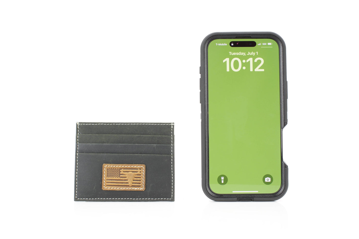 Credit Card Holder with Flag & Bison Skull