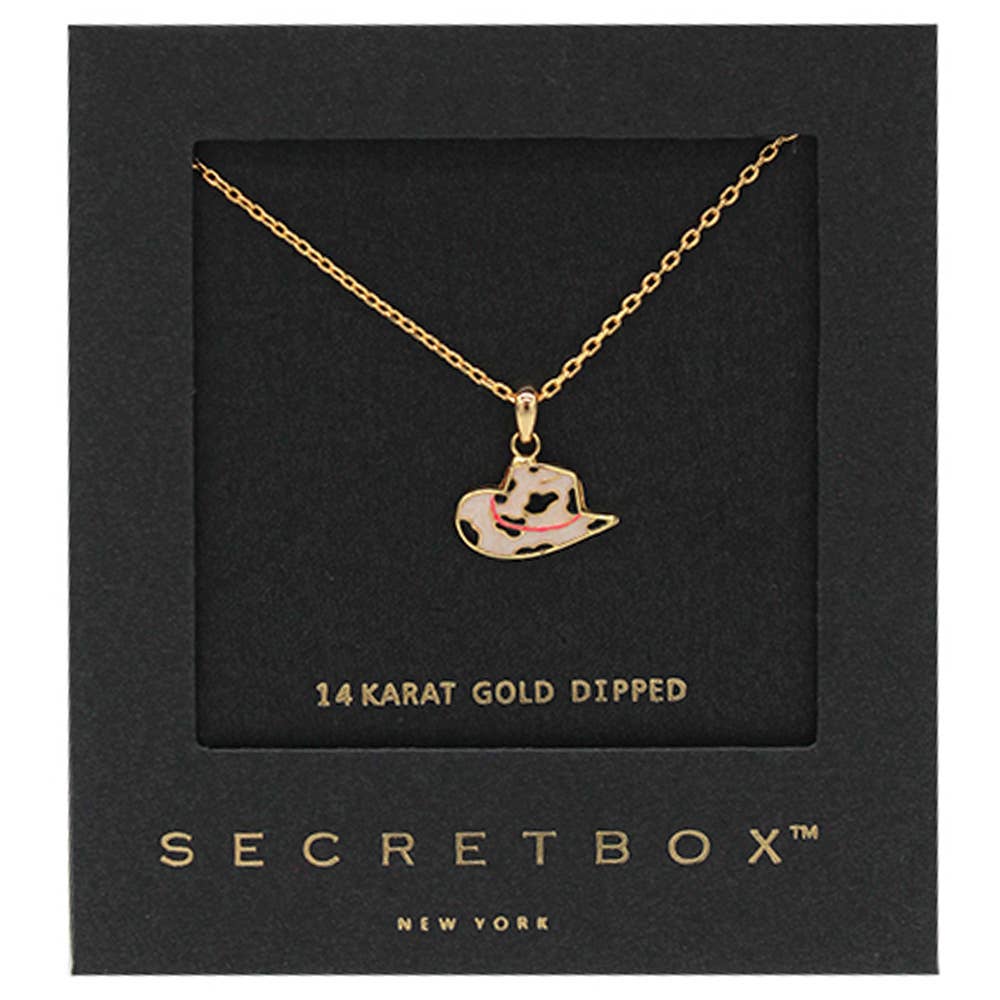 14K GOLD DIPPED WESTERN COWBOY HAT NECKLACE