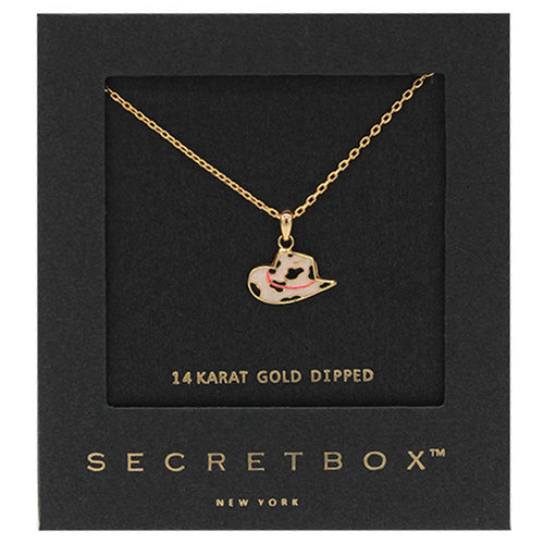 14K GOLD DIPPED WESTERN COWBOY HAT NECKLACE