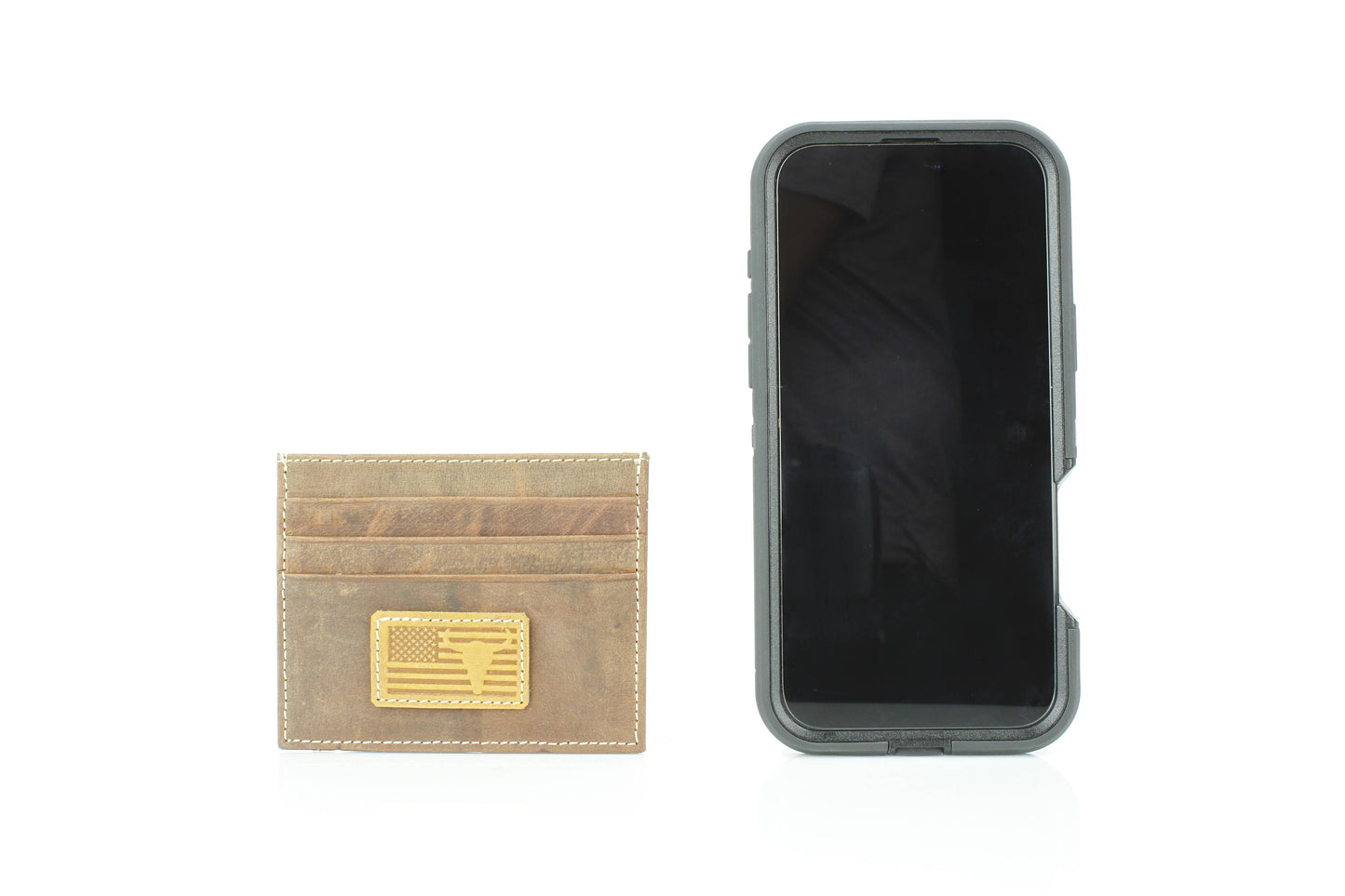 Credit Card Holder with Flag & Bison Skull