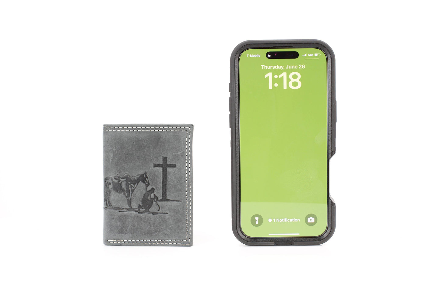 Men’s Tri-Fold Wallet with Cowboy Emboss