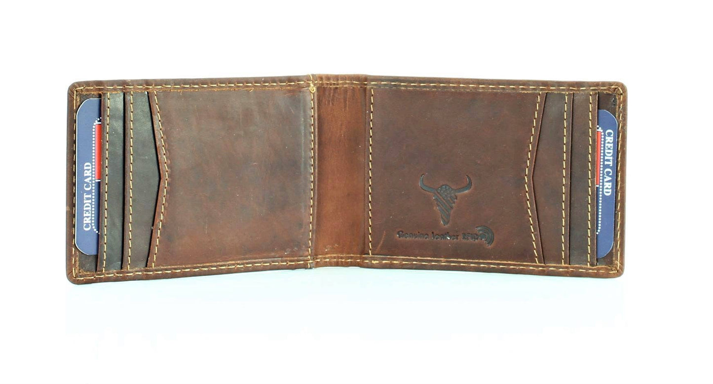 American Bison Bifold Money Clip Card Case