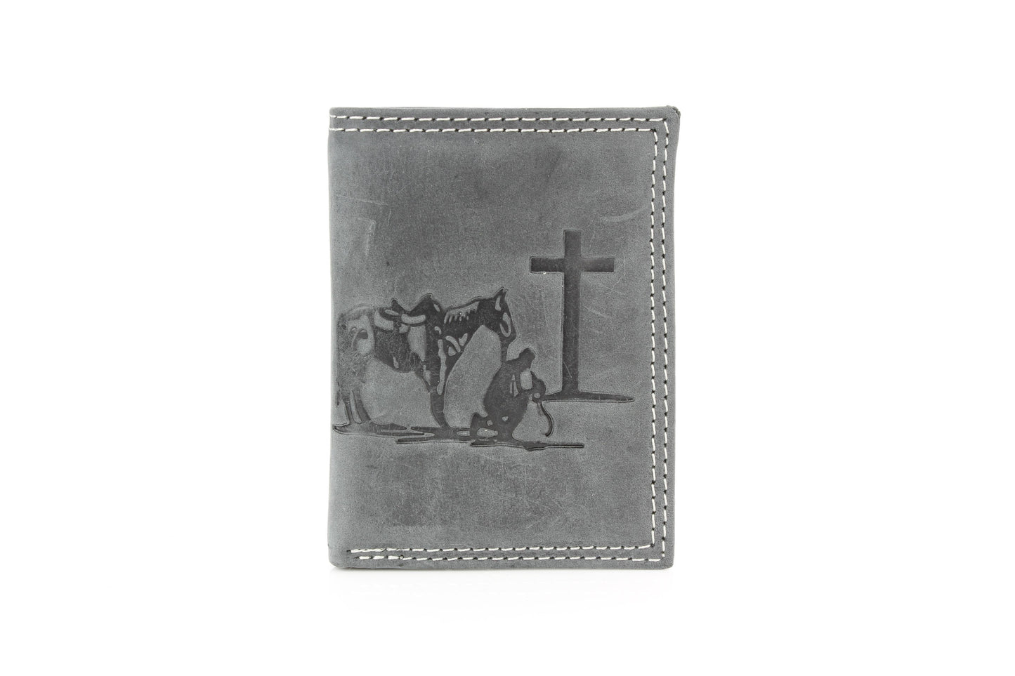 Men’s Tri-Fold Wallet with Cowboy Emboss