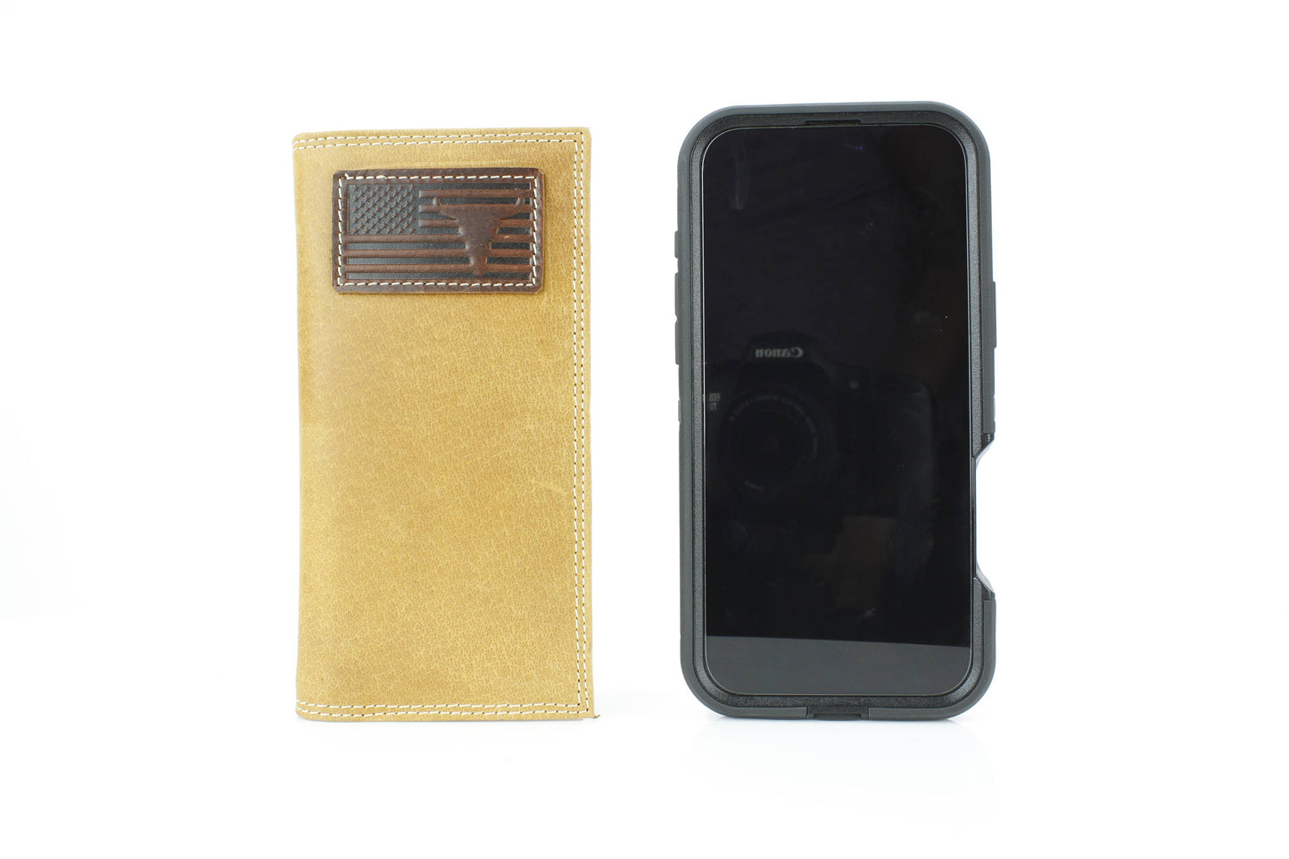 Rodeo Wallet with Flag & Bison Skull