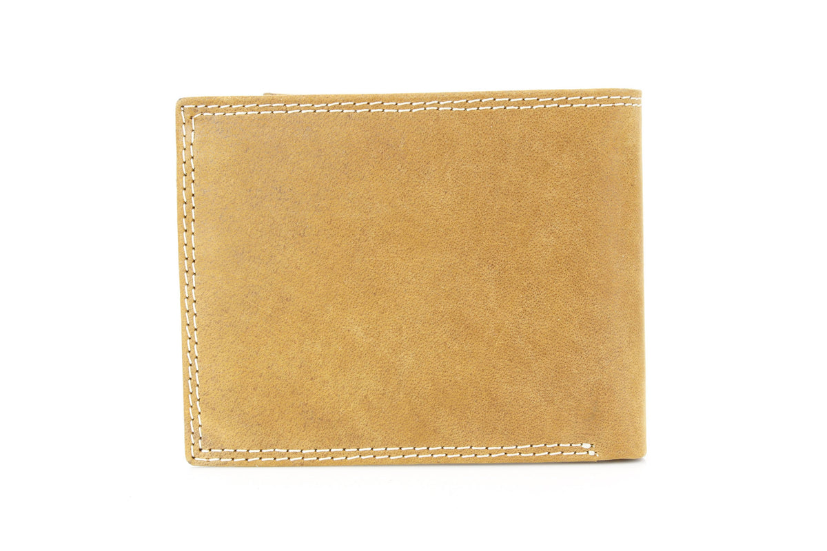 Men’s Bi-Fold Wallet with Embossed Bison Skull