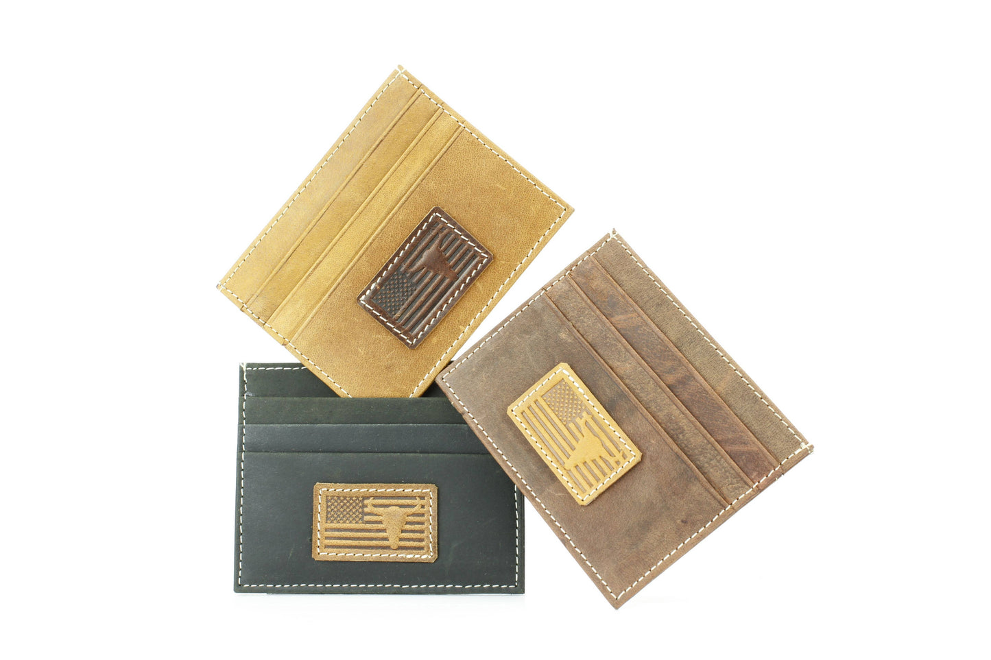 Credit Card Holder with Flag & Bison Skull