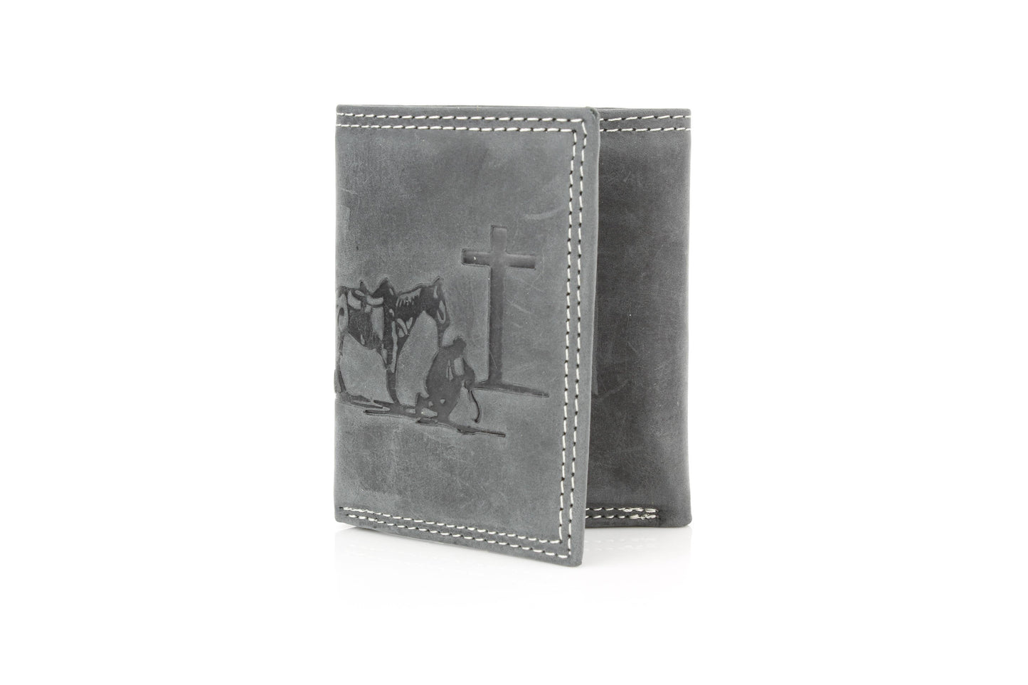 Men’s Tri-Fold Wallet with Cowboy Emboss
