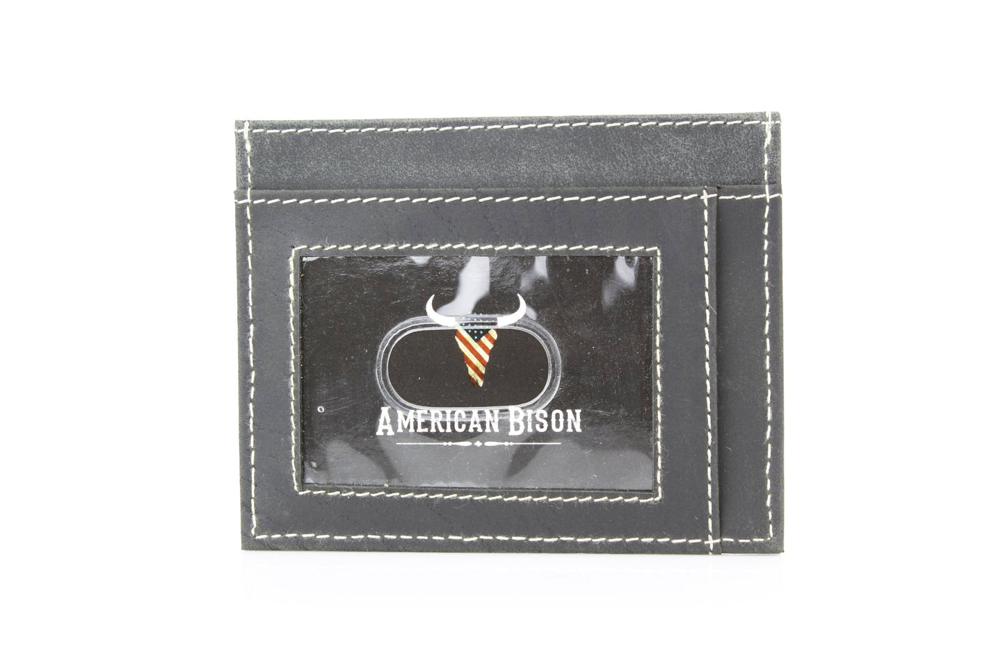 Men’s Credit Card Holder with Bison Skull