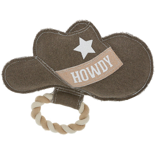 Howdy - 10" x 8.5" Canvas Dog Toy on Rope