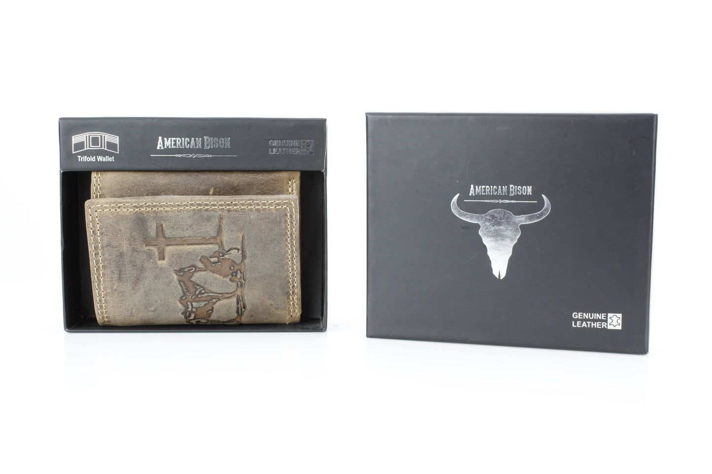 Men’s Tri-Fold Wallet with Cowboy Emboss