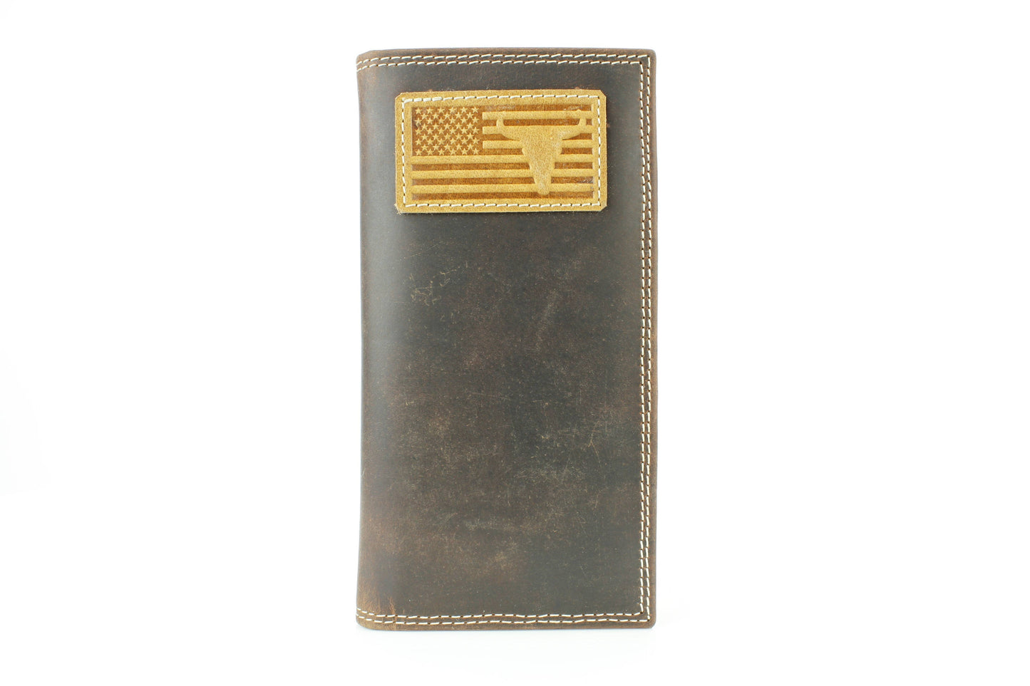 Rodeo Wallet with Flag & Bison Skull