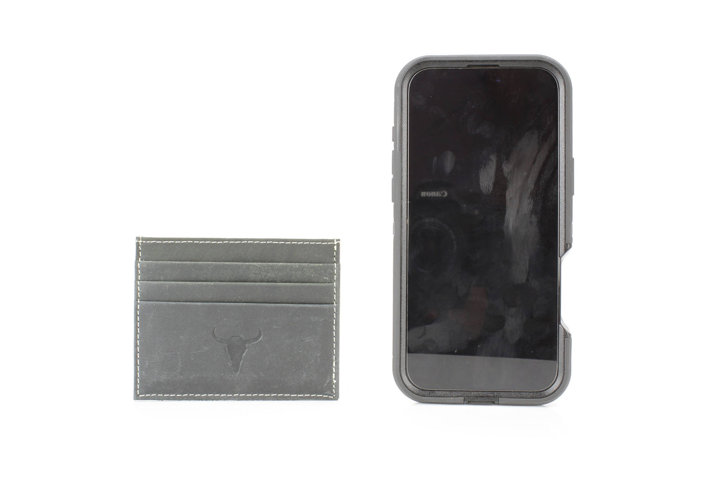 Men’s Credit Card Holder with Bison Skull