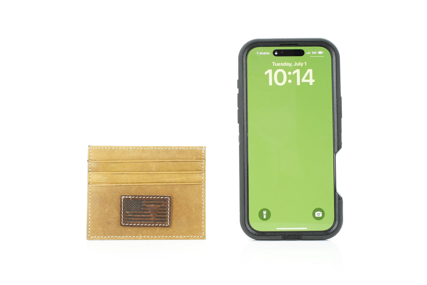 Credit Card Holder with Flag & Bison Skull