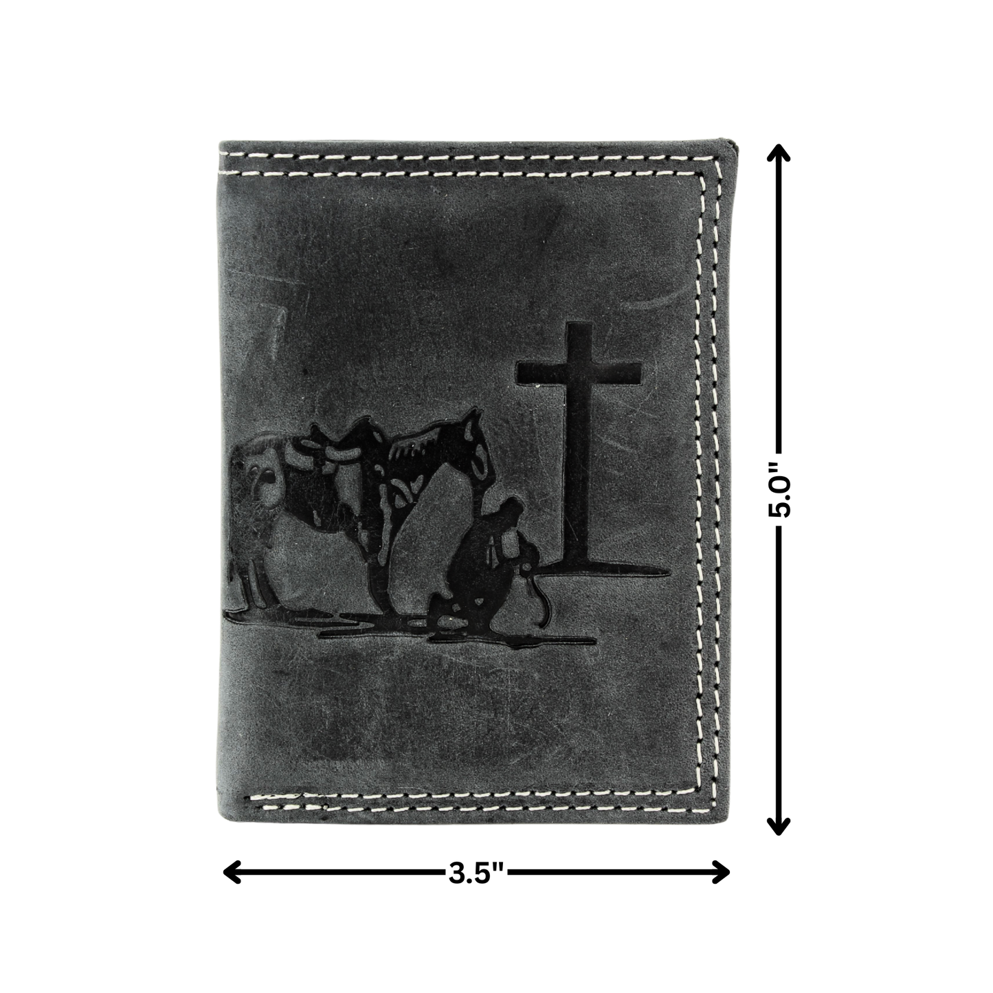 Men’s Tri-Fold Wallet with Cowboy Emboss