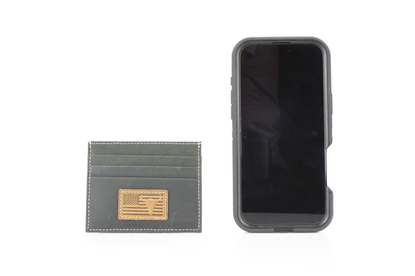 Credit Card Holder with Flag & Bison Skull