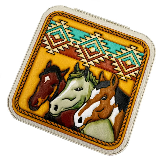 Aztec Horses Southwestern Jewelry Box