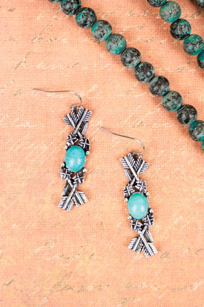 Point The Way Turquoise Earrings.