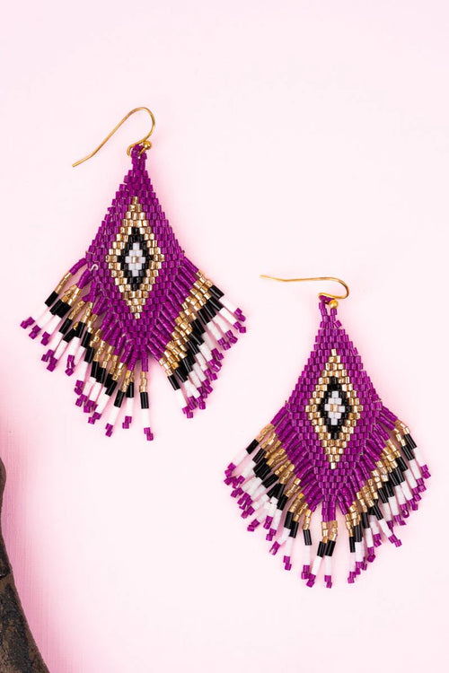 Canterbury Seed Bead Fringe Earrings